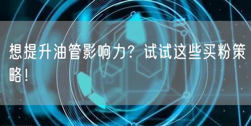 想提升油管影响力?试试这些买粉策略!