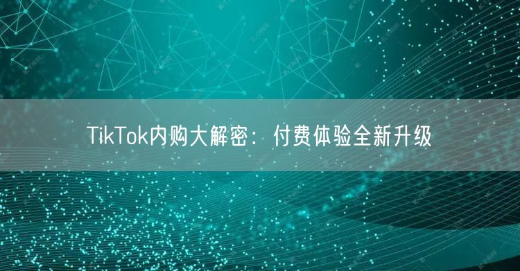 TikTok内购大解密:付费体验全新升级