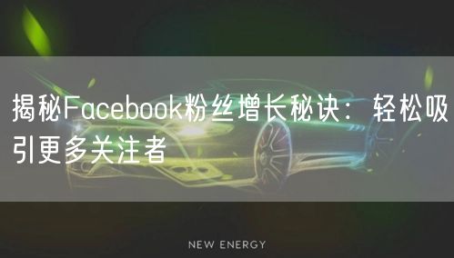揭秘Facebook粉丝增长秘诀:轻松吸引更多关注者