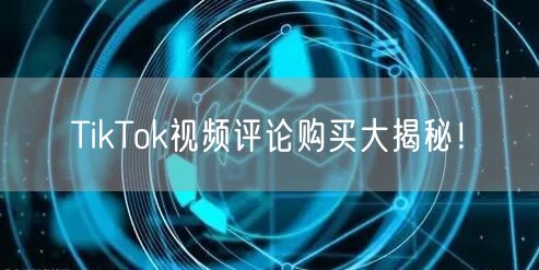 TikTok视频评论购买大揭秘!