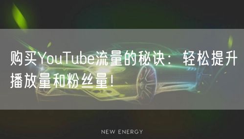 购买YouTube流量的秘诀：轻松提升播放量和粉丝量！