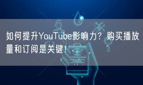 如何提升YouTube影响力?购买播放量和订阅是关键!