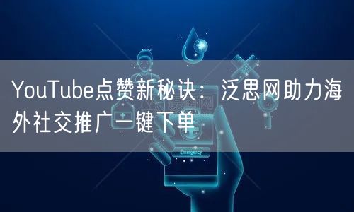 YouTube点赞新秘诀:泛思网助力海外社交推广一键下单