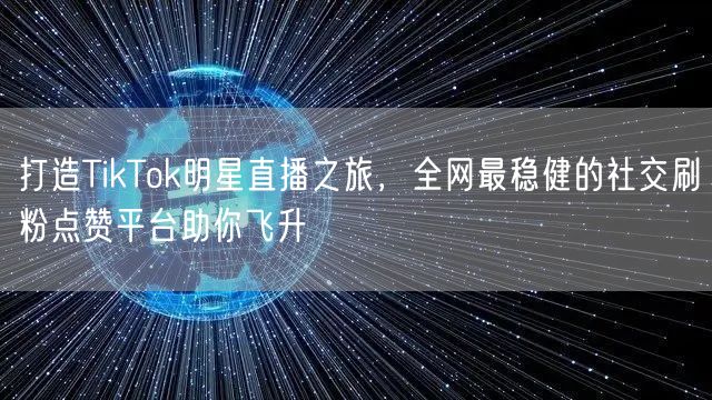 打造TikTok明星直播之旅,全网最稳健的社交刷粉点赞平台助你飞升