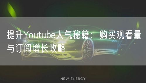 提升Youtube人气秘籍:购买观看量与订阅增长攻略