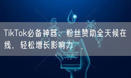 TikTok必备神器：粉丝赞助全天候在线，轻松增长影响力