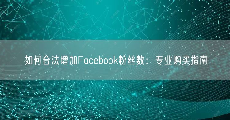 如何合法增加Facebook粉丝数:专业购买指南
