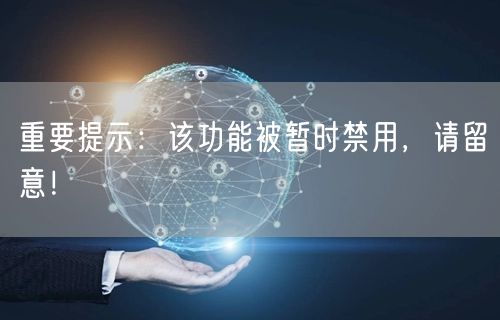 重要提示:该功能被暂时禁用,请留意!