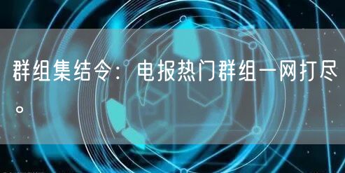群组集结令:电报热门群组一网打尽。