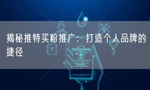 揭秘推特买粉推广:打造个人品牌的捷径