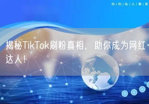 揭秘TikTok刷粉真相,助你成为网红达人!