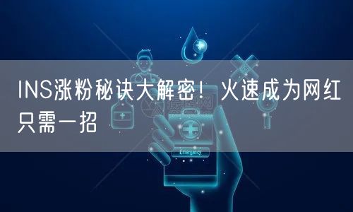 INS涨粉秘诀大解密!火速成为网红只需一招