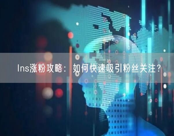 Ins涨粉攻略:如何快速吸引粉丝关注?