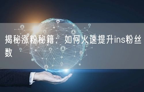 揭秘涨粉秘籍：如何火速提升ins粉丝数