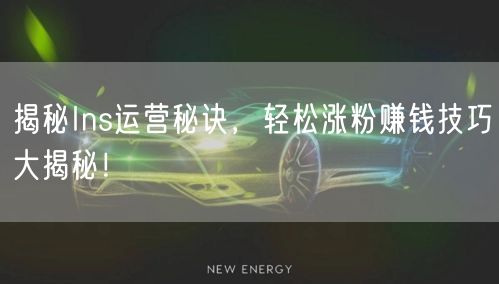 揭秘Ins运营秘诀,轻松涨粉赚钱技巧大揭秘!