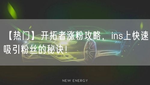 【热门】开拓者涨粉攻略，ins上快速吸引粉丝的秘诀！