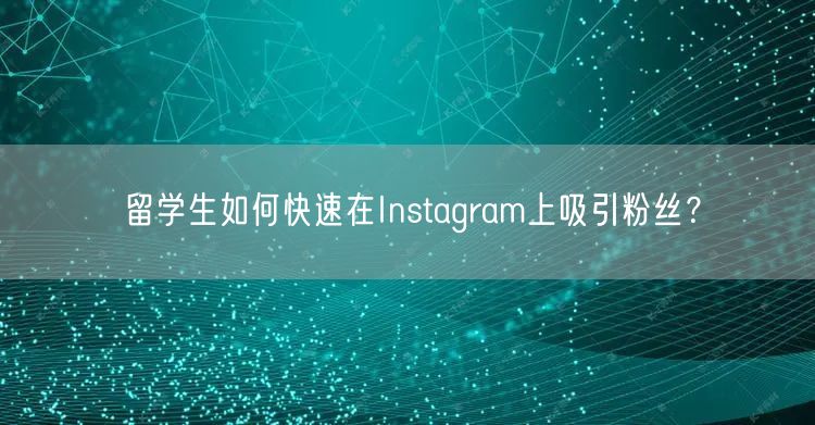 留学生如何快速在Instagram上吸引粉丝?