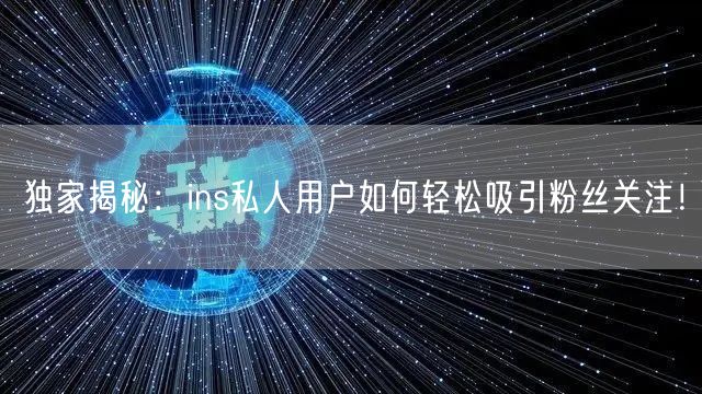 独家揭秘：ins私人用户如何轻松吸引粉丝关注！