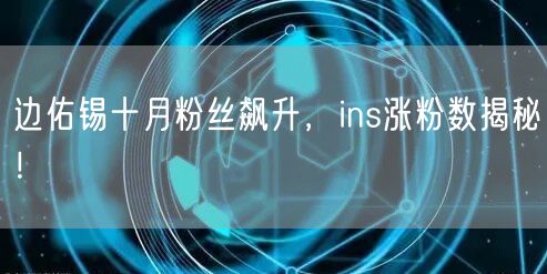 边佑锡十月粉丝飙升,ins涨粉数揭秘!