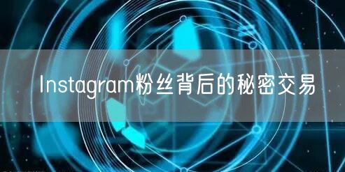 Instagram粉丝背后的秘密交易