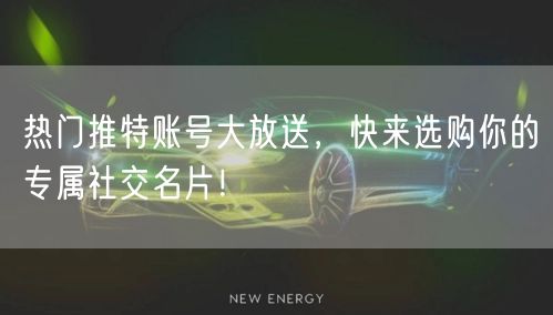 热门推特账号大放送,快来选购你的专属社交名片!