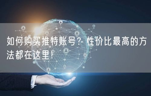 如何购买推特账号?性价比最高的方法都在这里!