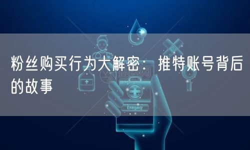 粉丝购买行为大解密:推特账号背后的故事