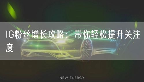 IG粉丝增长攻略:带你轻松提升关注度