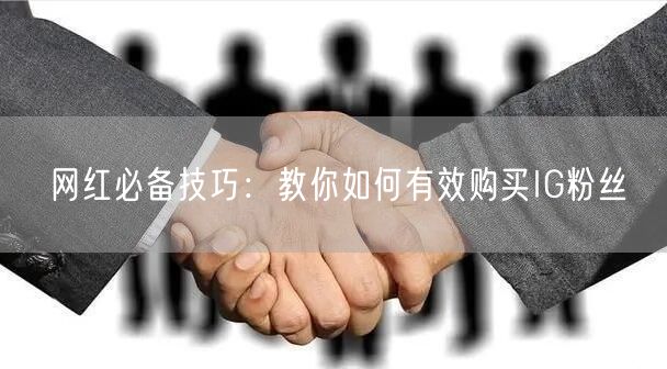 网红必备技巧：教你如何有效购买IG粉丝