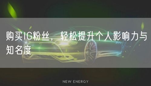 购买IG粉丝，轻松提升个人影响力与知名度