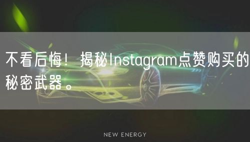 不看后悔！揭秘Instagram点赞购买的秘密武器。