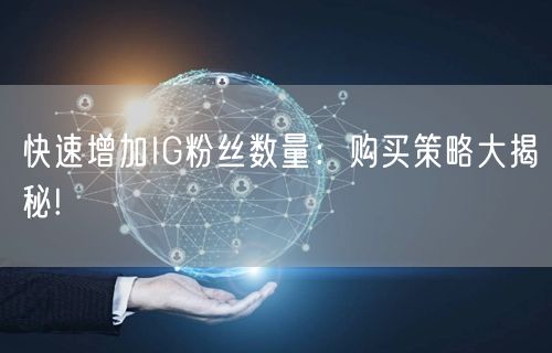 快速增加IG粉丝数量：购买策略大揭秘!