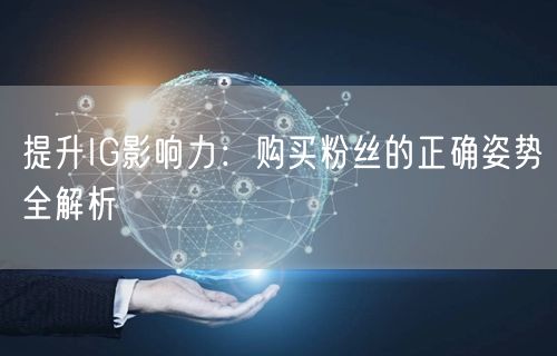 提升IG影响力:购买粉丝的正确姿势全解析