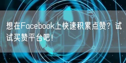 想在Facebook上快速积累点赞？试试买赞平台吧！