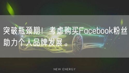 突破瓶颈期！考虑购买Facebook粉丝助力个人品牌发展。