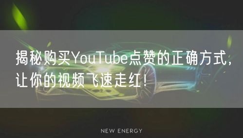 揭秘购买YouTube点赞的正确方式，让你的视频飞速走红！