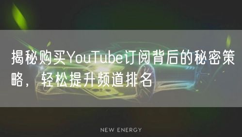 揭秘购买YouTube订阅背后的秘密策略,轻松提升频道排名
