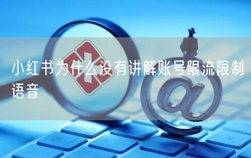 小红书为什么没有讲解账号限流限制语音